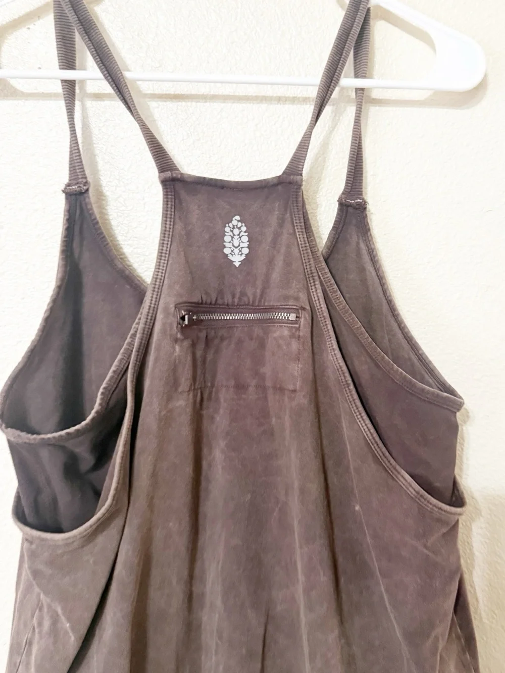 Free People x FP Movement Hot Shot Mini Romper Dress in Chocolate size large